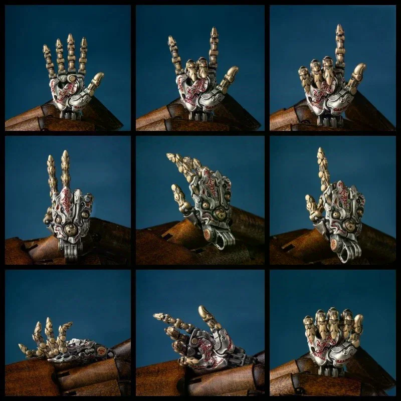 

Punk-style Robotic Hand Creative Movable Finger Joints Hand Pendant Small Hanging Decoration For Stress Relief Desk Ornaments