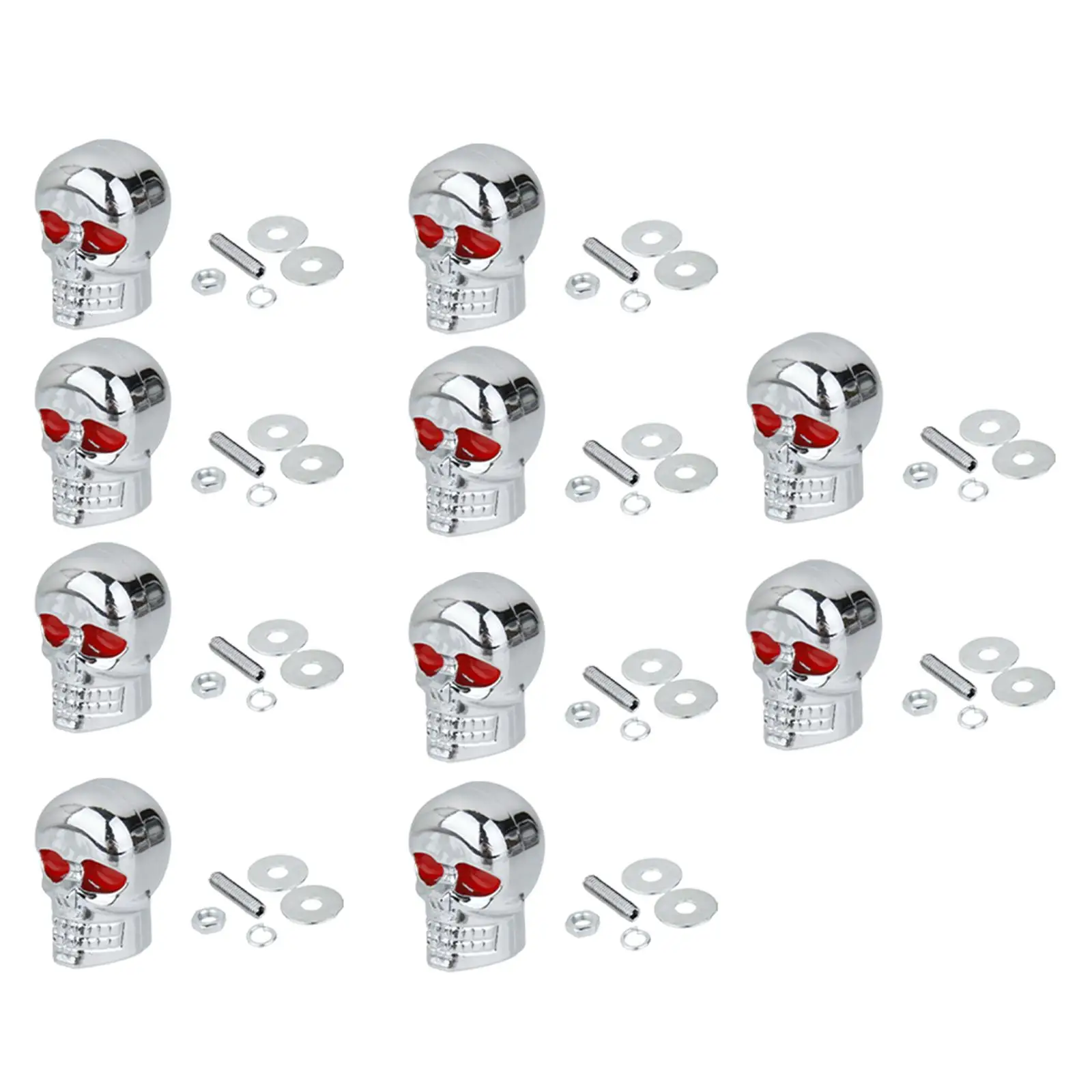 Durable Skull License Bolts Set 6mm Screws Plastic Steel Fastener for Custom Motorcycle Equipment Accessories