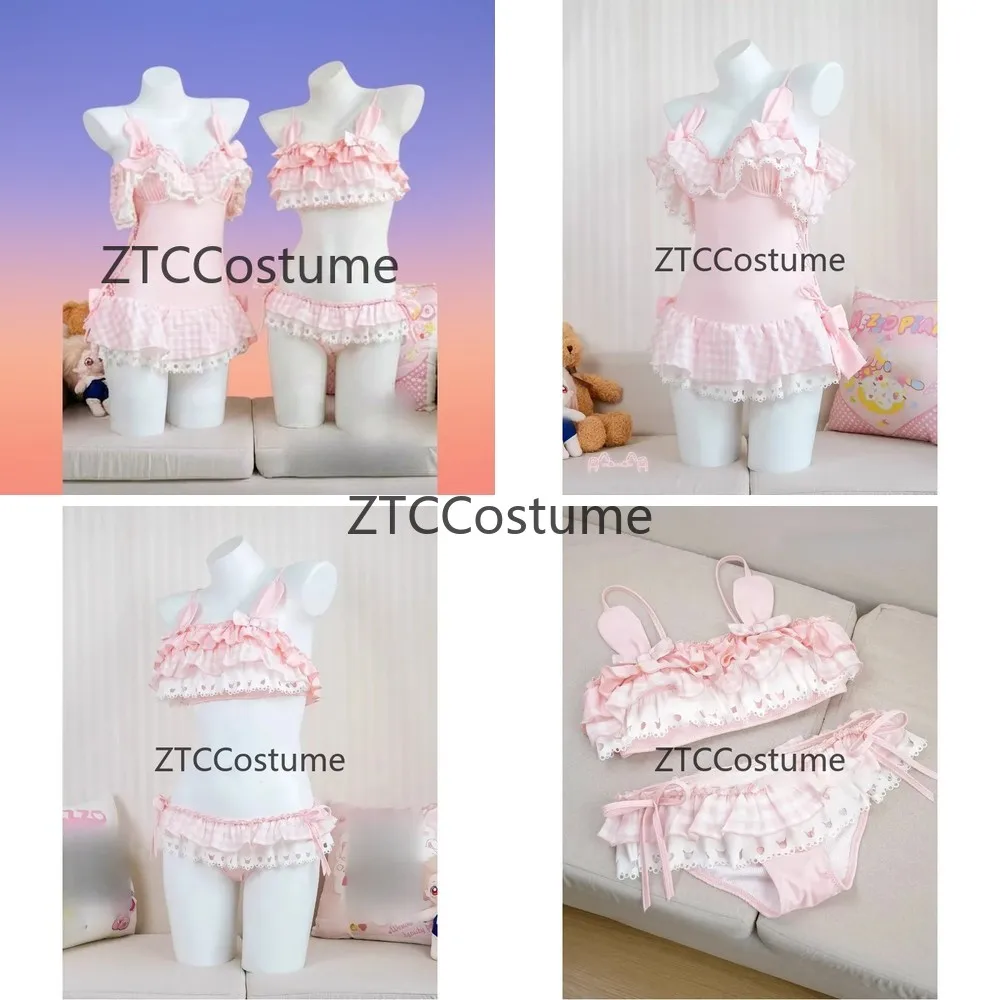 

Аниме-купальник: милый комплект бикини из двух частей, сексуальный костюм для косплея, женская пляжная одежда для вечеринок у бассейна, комбинезон, униформа на Хэллоуин