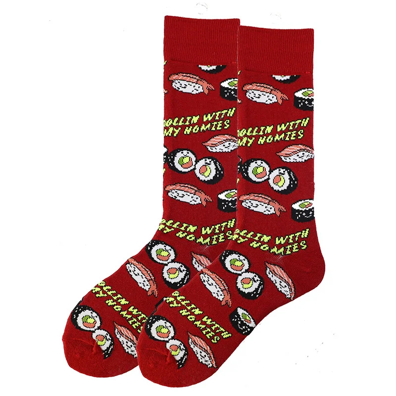 Calcetines de algodón peinado con dibujos animados para hombre y mujer, medias largas y gruesas de estilo Harajuku y Hip Hop, talla grande, novedad