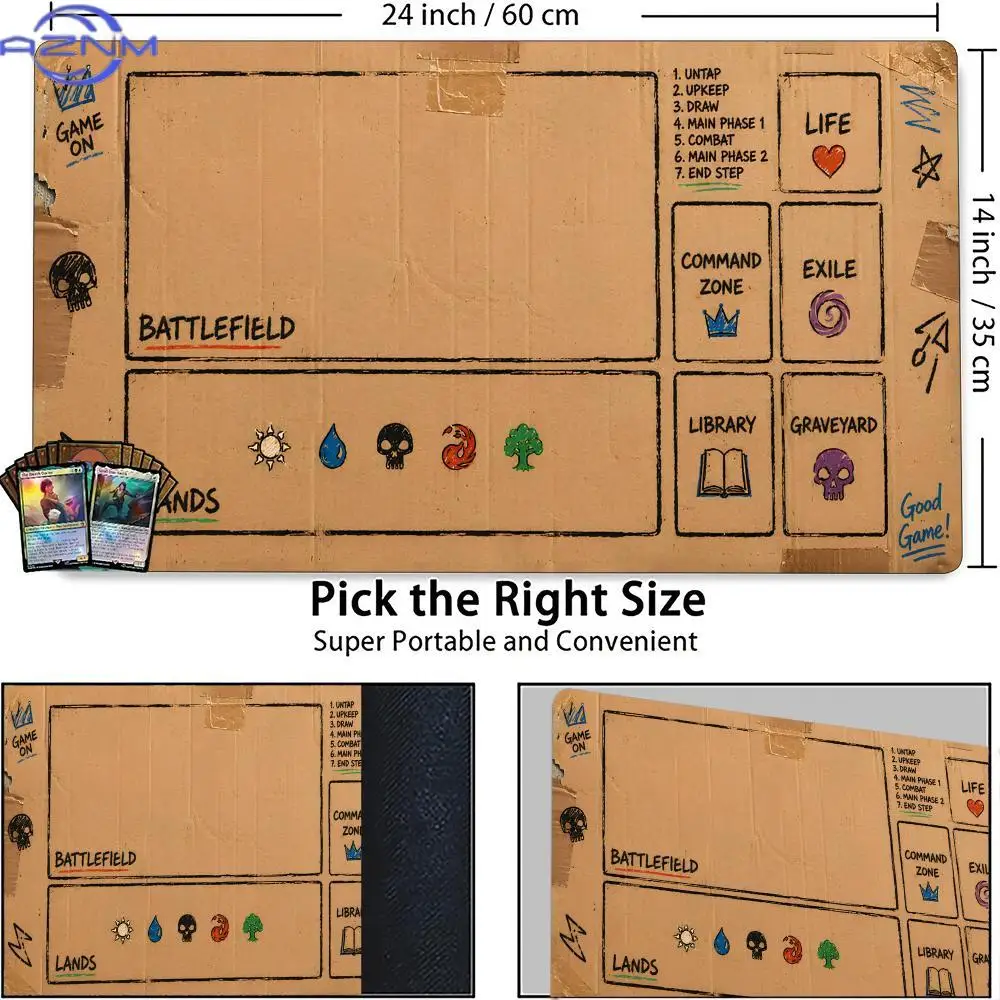 Retro Cardboard Hand-painted Style Magic Party Game Mat Durable Rubber for & Games  Mouse Pad Offices Desk Mats