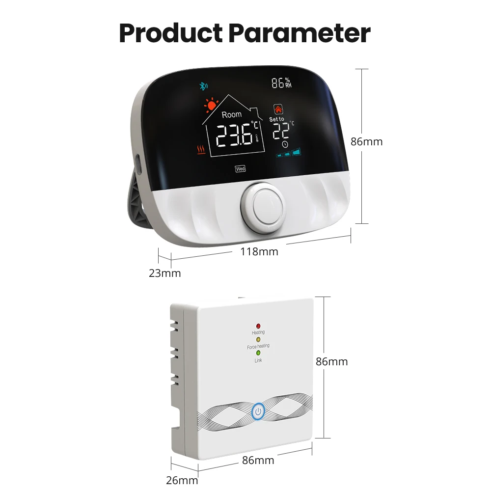 Imagem -06 - Miucda-smart rf Termostato sem Fio Aquecimento de Chão Caldeira de Água e Gás Controlador de Temperatura Programável Smart Living 433