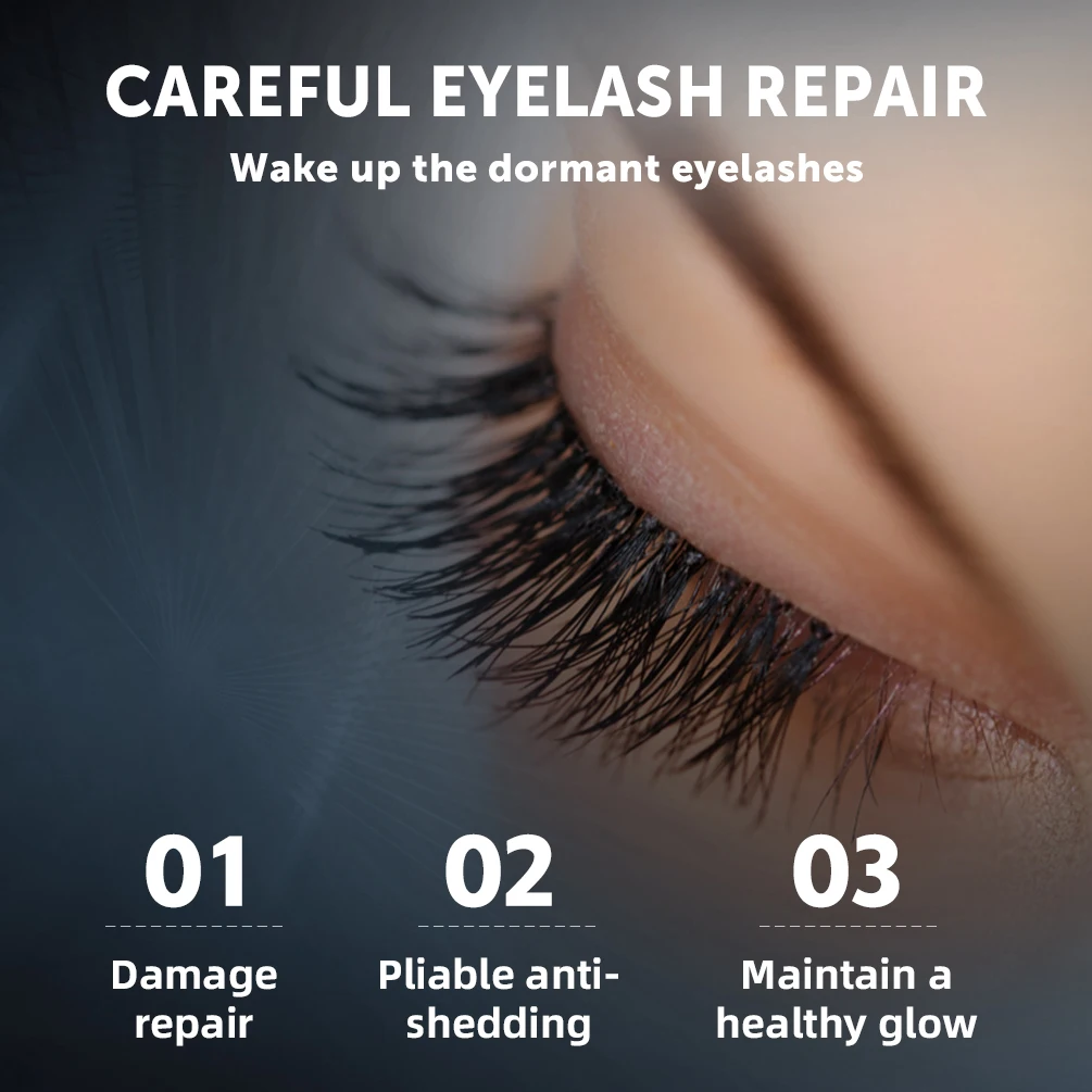 QIBEST Fast Eyelash Growth Serum Nourishing Products Fuller Thicker Lengthening Eyebrow Serum Lasting Eyelash Makeup Mascara