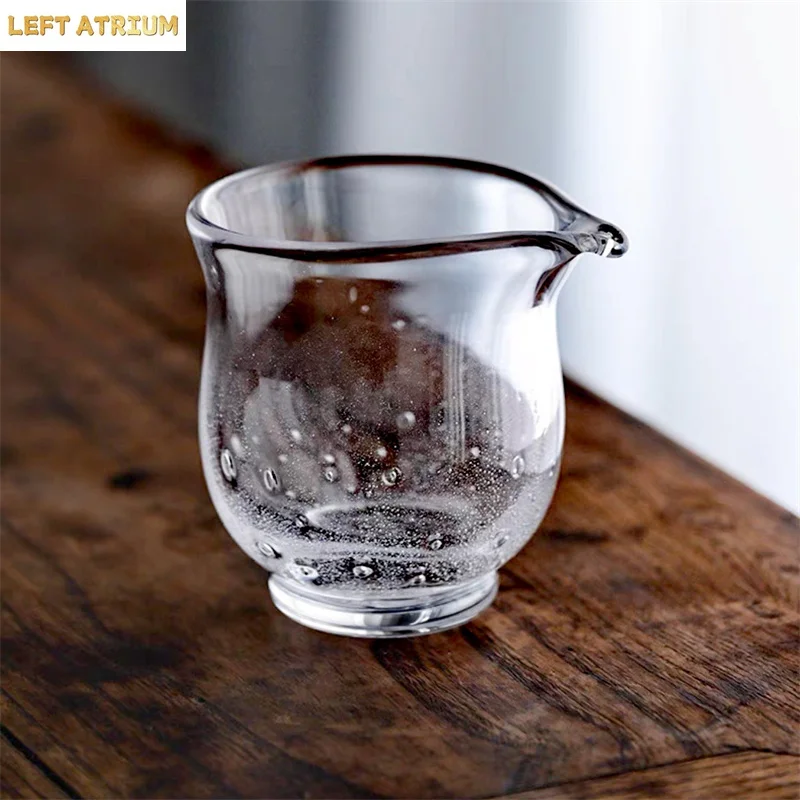 

180ml Thickened Bubble Glass Fair Mug Tea Pitcher Retro Heat-resistant Fair Cup Divide Tea Chahai Kungfu Tea Set Accessories