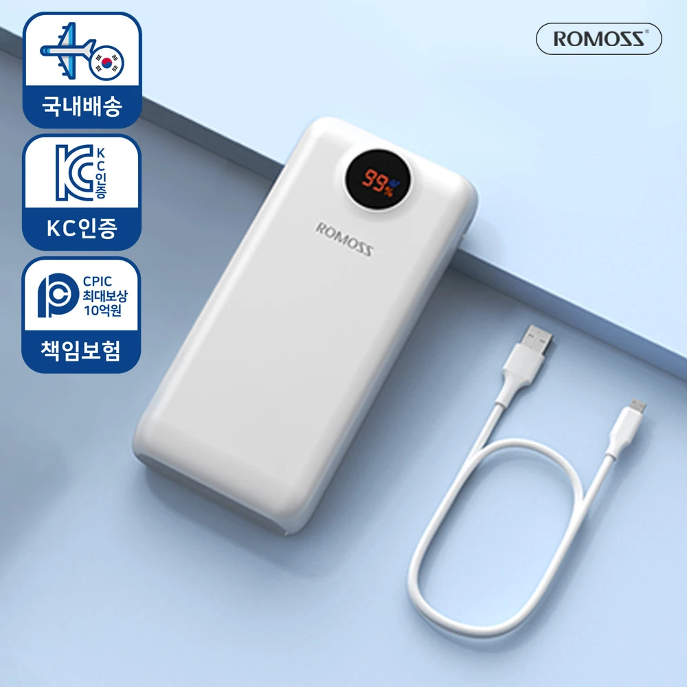 [التوصيل الكوري] بطارية مساعدة Romos Sw30Pf بقدرة 30000 مللي أمبير في الساعة بطارية ذات سعة كبيرة شحن سريع
