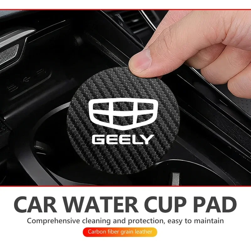 2Pcs Car Cup Holder Anti-Slip Pad Gift Set for Geely Monjaro Atlas Coolray Emgrand Lynk & Co 01 02 03 Vision Auto Accessories