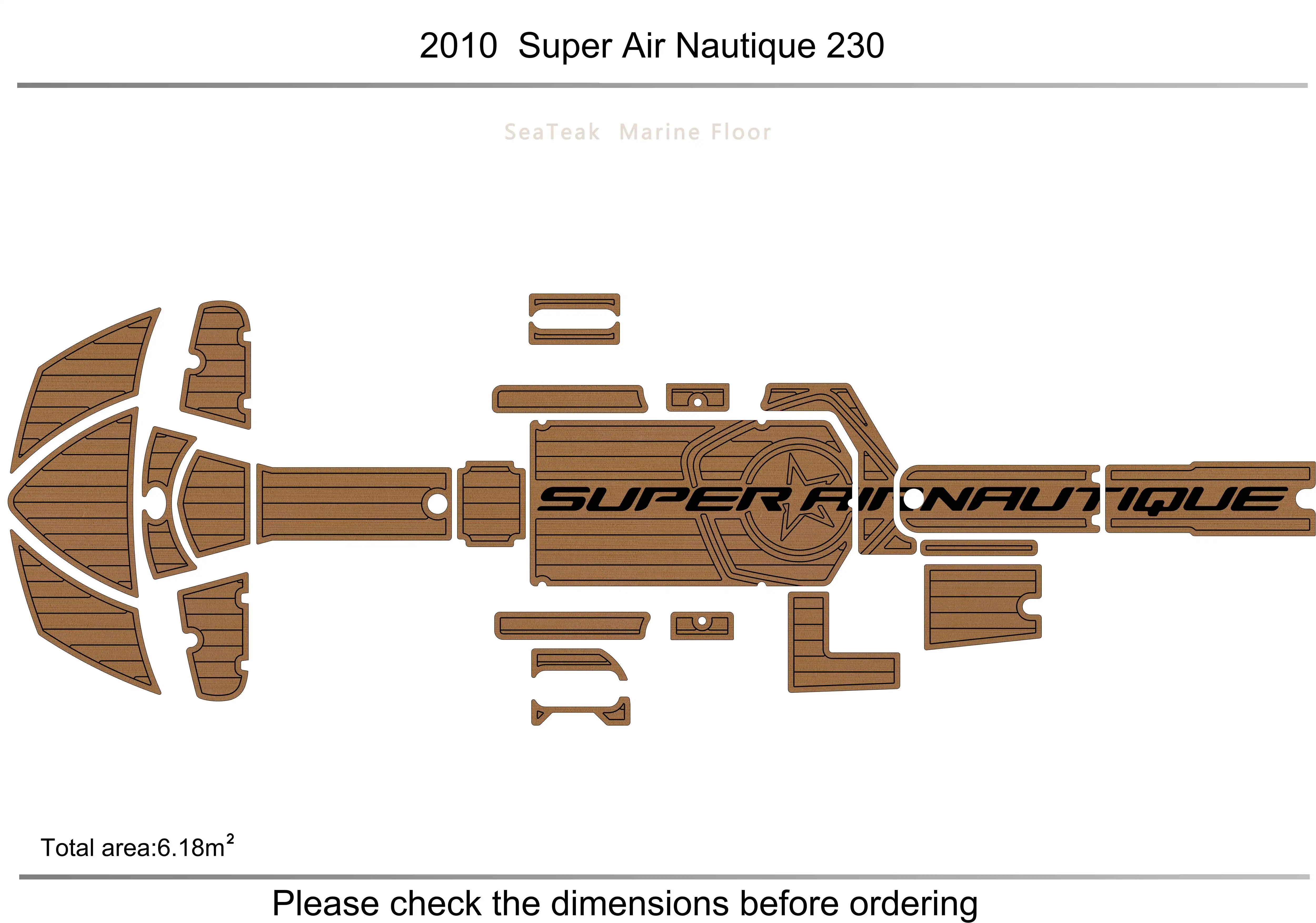 

2010 Super Air Nautique 230 Cockpit Swimming platform1/4" 6mm EVA fAUX Water Ski Yacht Fishing Boat Non-slip mat floor