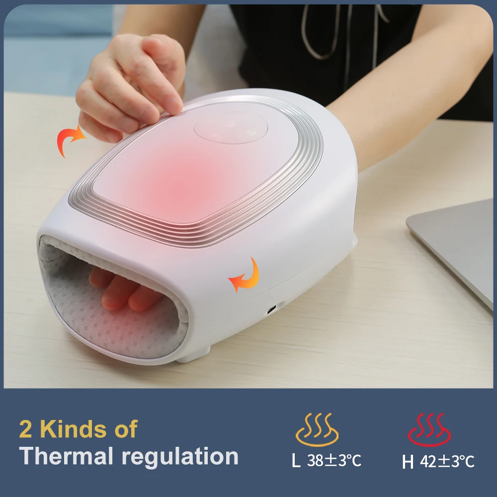 Hand Massager Acupoint Massage Heated Physiotherapy Air Compression Palm Massager Finger Wrist Hand Rehabilitation Training