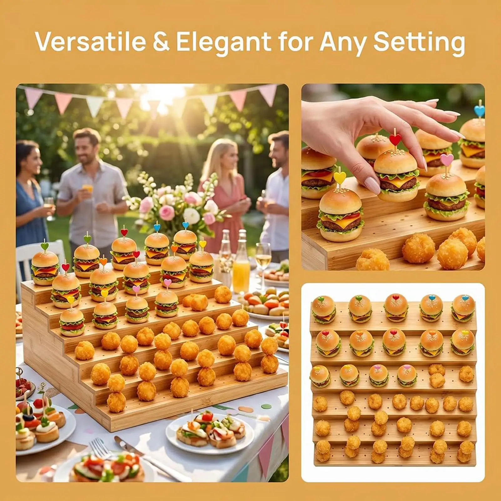 

Skewer Holder 6-Tier Fruit Serving Rack Food Skewer Display Stand For Fruit Appetizer Vegetable Meat Cheese Cocktail Party
