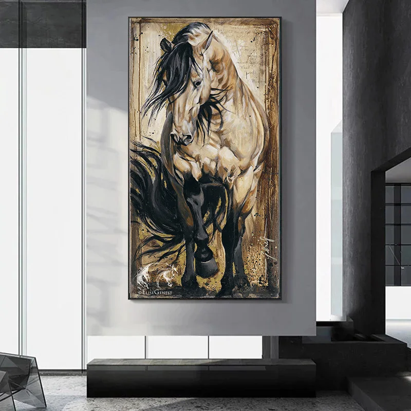 SELFLESSLY Vintage Horse Paintings Wall Decorative Pictures For Living Room Bedroom Canvas Prints Posters Animal Art Retro Art