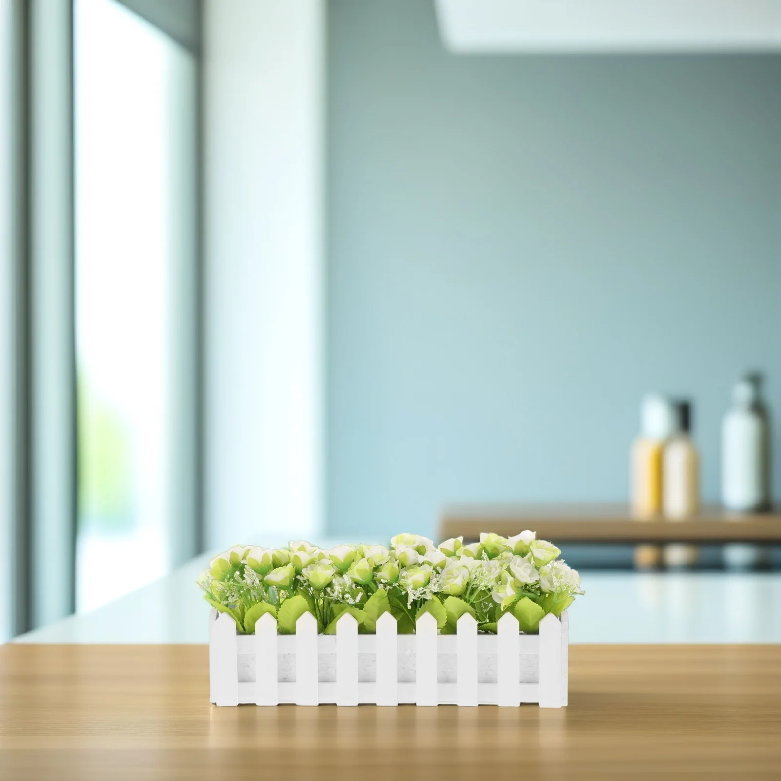

30CM White Artificial Flower Plant PotRose Decoration for Artificial Flower Indoor Outdoor Wedding Centerpiece