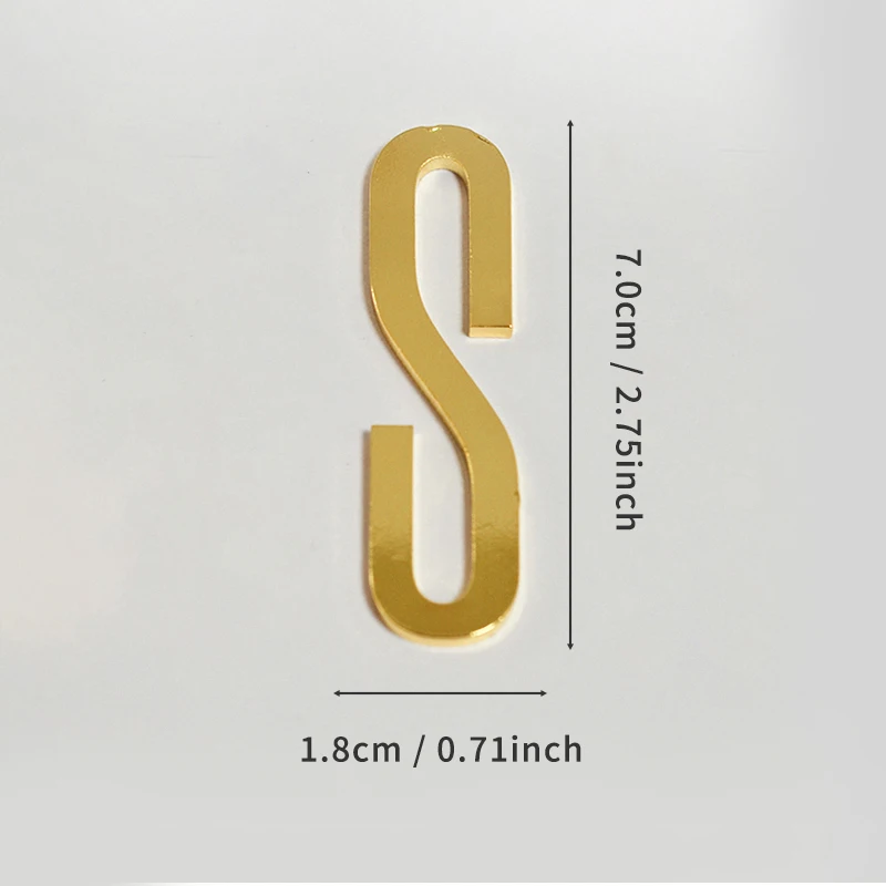 Goldene selbstklebende Hausnummern aus Metall mit englischen Alphabet-Buchstaben für Wohnung, Zimmer, Tür, Tisch, Briefkasten, Zahlenaufkleber, 7 cm – Detail 25