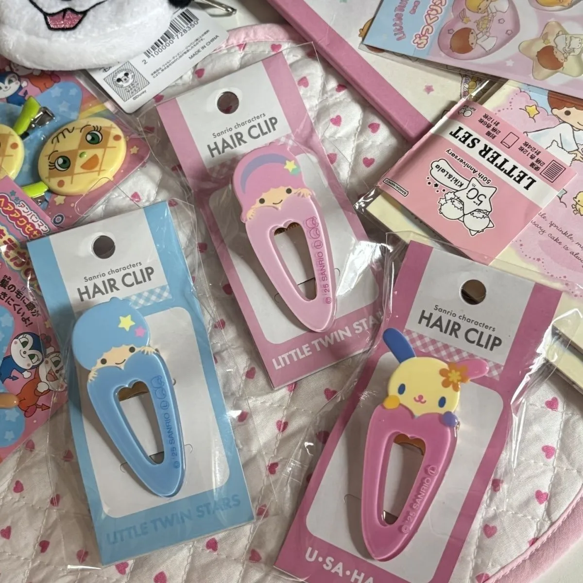 1 Pieza de Pinzas para el Cabello con Personajes de Sanrio, Lindas Pinzas para el Cabello de Usahana Little Twin Stars para Niñas, Accesorios Kawaii para el Cabello