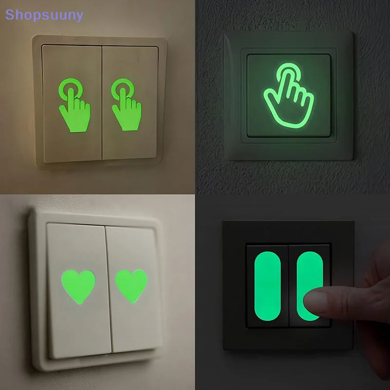 [SU]3/20Pcs Indicator Button Luminous Stickers For Switch Stairs Motorcycle, Glow-in-the-Dark Wall Decals, Home Decor,