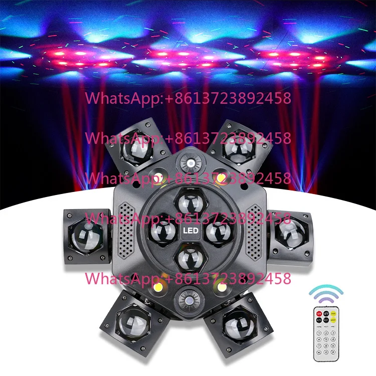 Mini 150W Six-Arm Bee Eye LED Head Moving Light RGBW Beam UV Emittance DMX512 Control For Disco Party Stage DJ Dance