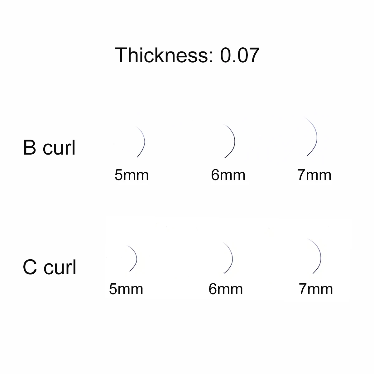 YGirlash niestandardowe krótkie przedłużanie rzęs 0,07 0.10 5mm 6mm 7mm B C Curl dolne rzęsy pod rzęsami narzędzia do makijażu do rzęs