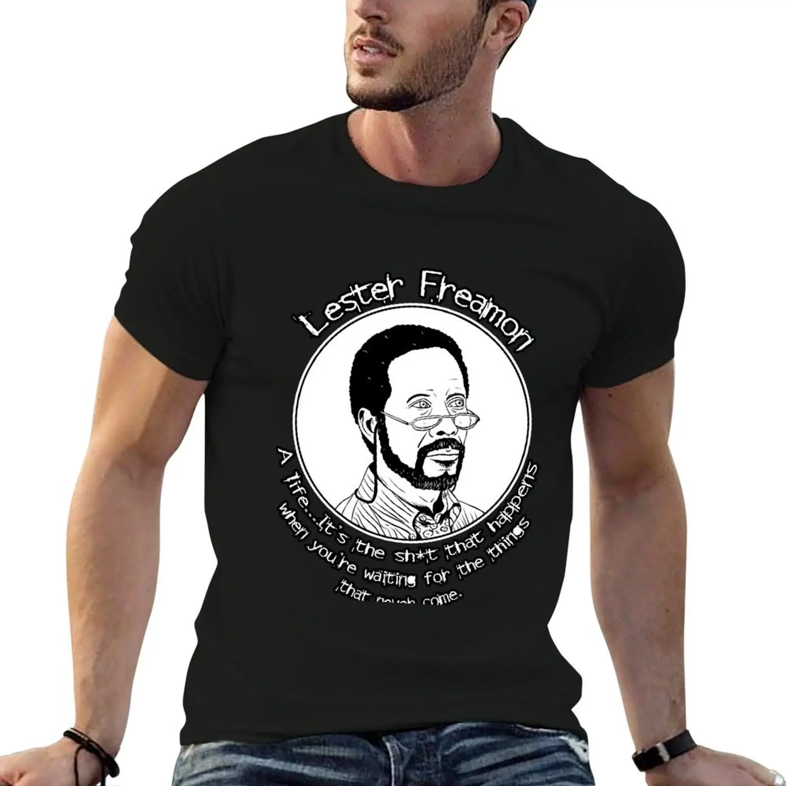 Lester Freamon - The Wire T-Shirt kawaii clothes customs mens graphic t-shirts hip hop