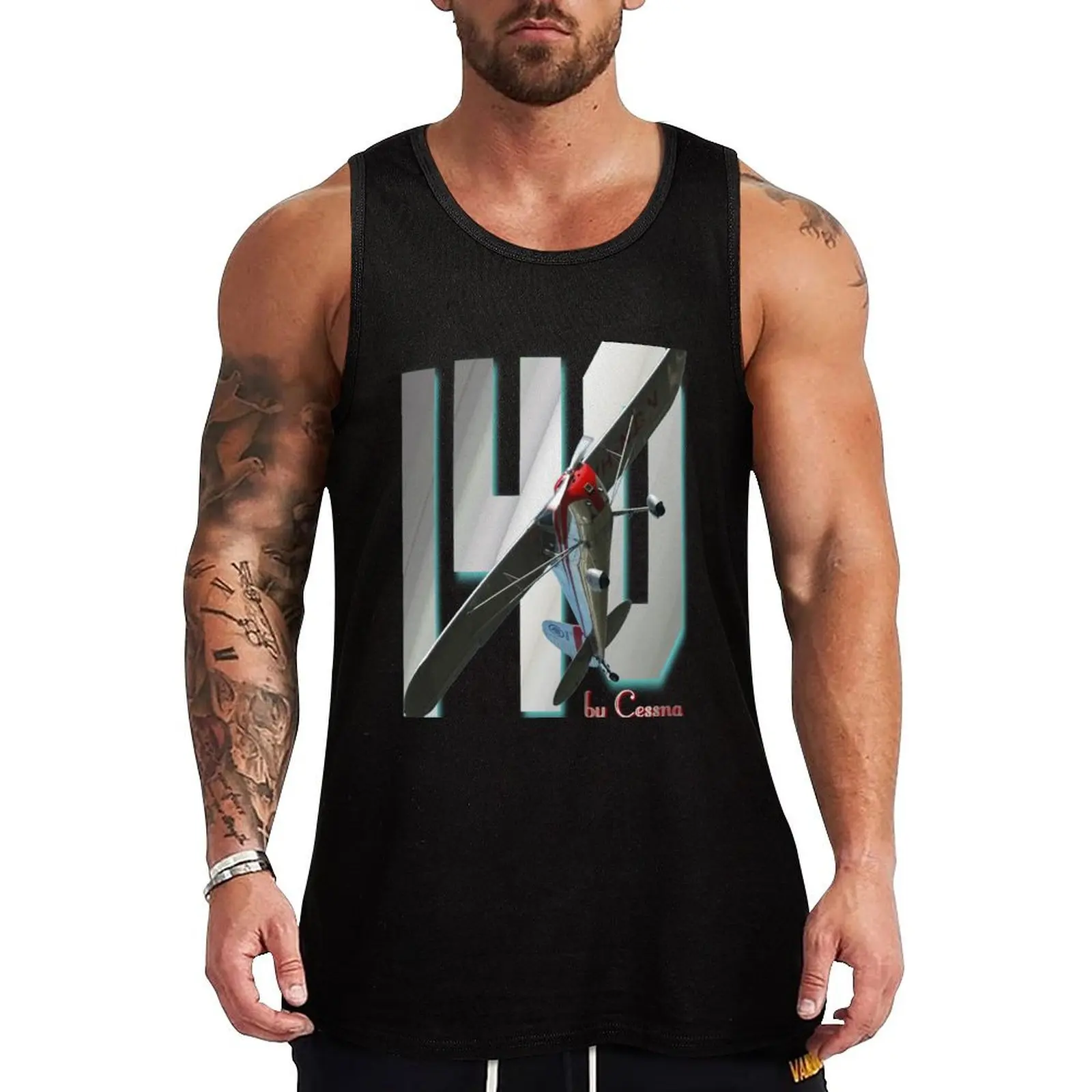 

Cessna 140 Design -2 Tank Top Workout Tank Top Breathable Athletic Fitness Sleeveless