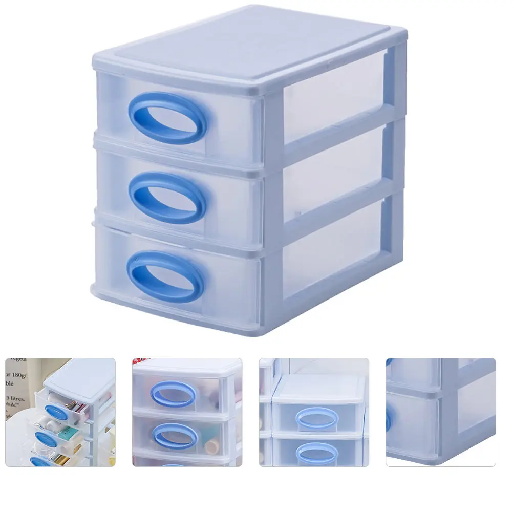 1pc Multi-Functional Storage Box Thickened Plastic Cabinet Drawer Desktop Stationery Organizer Household Box Decorative