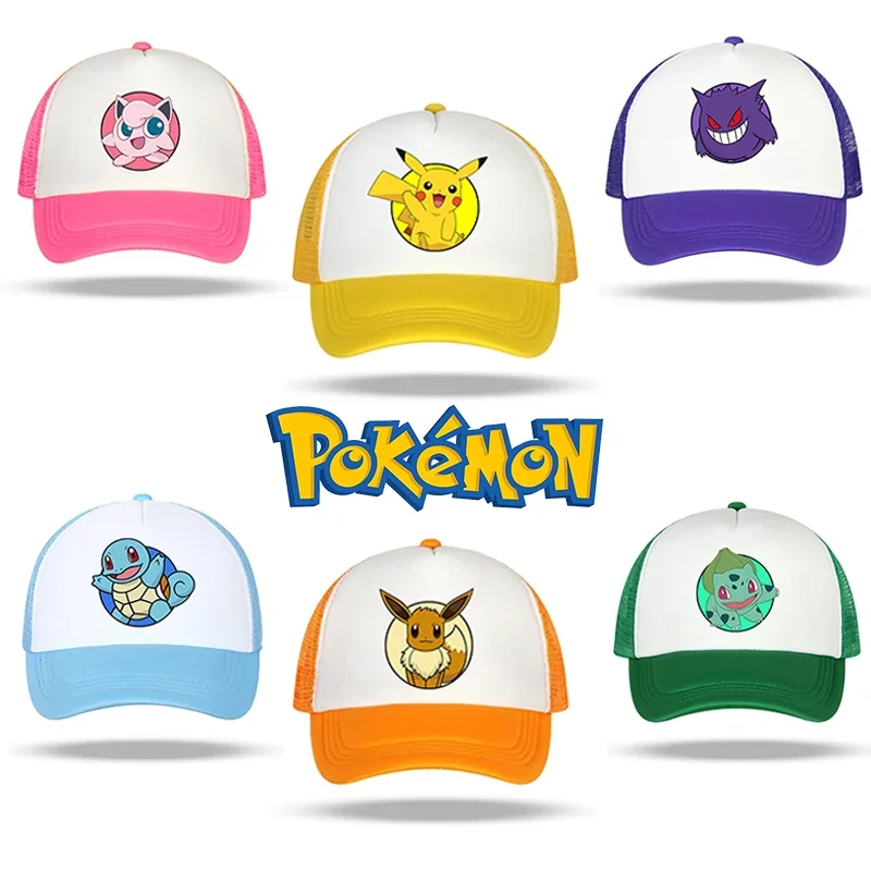 

Pokemon Baseball Cap Cartoon Anime Popular Charmander Pikachu Print Kids Hat Summer Boys Girls Adjustable Sun Hats Birthday Gift