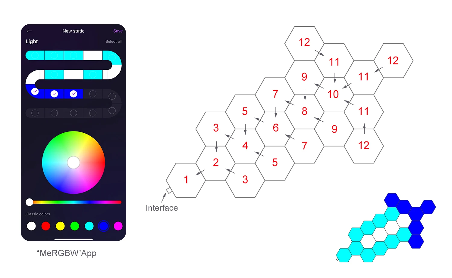 Smart LED Hexagonal Wall Light Quantum Panel APP DIY Music Sync Night Light Game Room Bedroom Home Decor Birthday Christmas Gift
