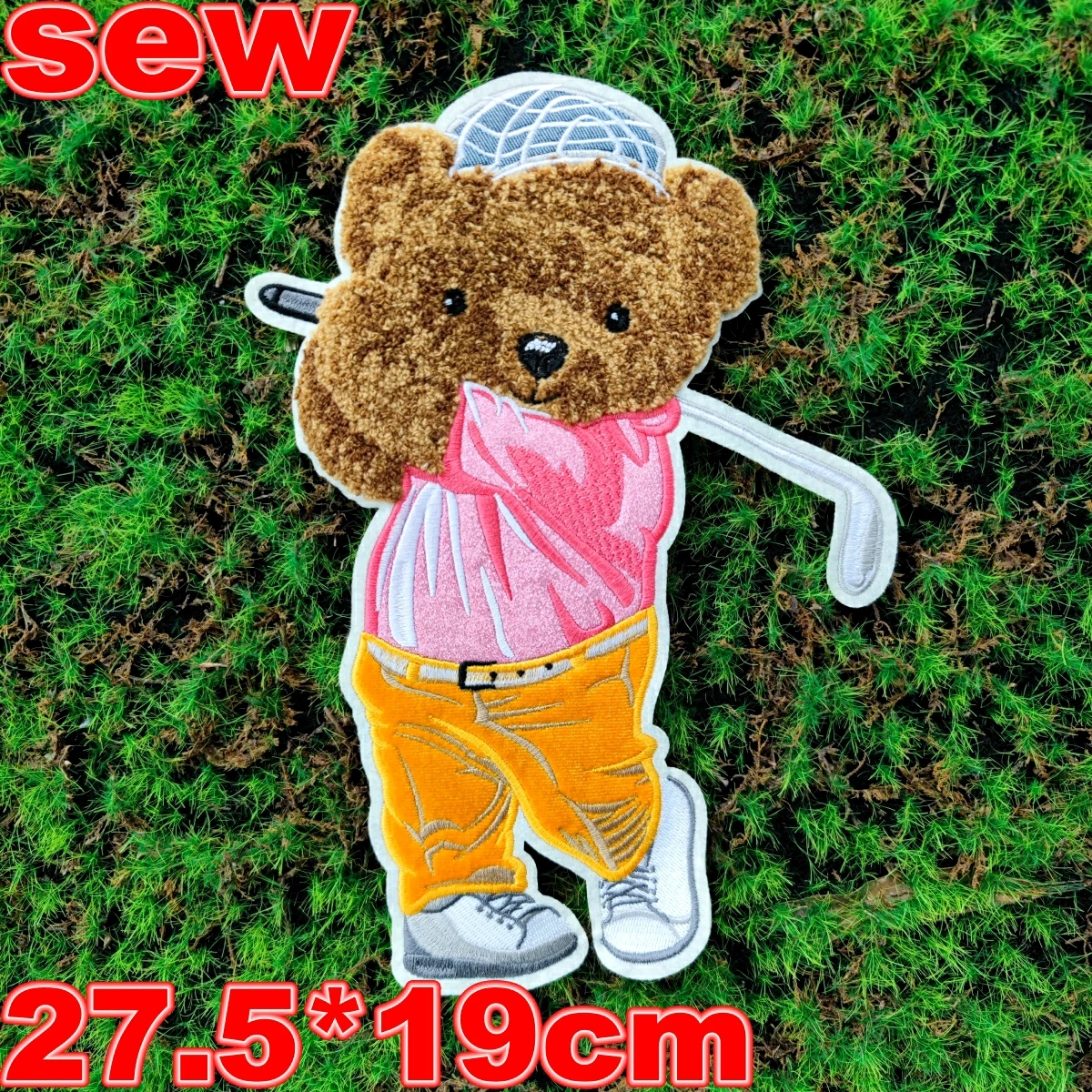 Embroidery Chenille Patch pink Bear Animal Cartoon Badges hats Bears Appliques Patches for Clothing DIY Accessory ID235192