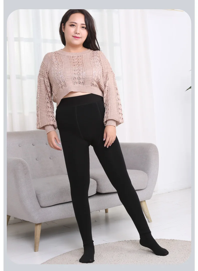 Pantyhose feminina outono inverno tamanho grande perna nua feminino veludo grosso plus size leggings de gordura feminino meia-calça quente meia