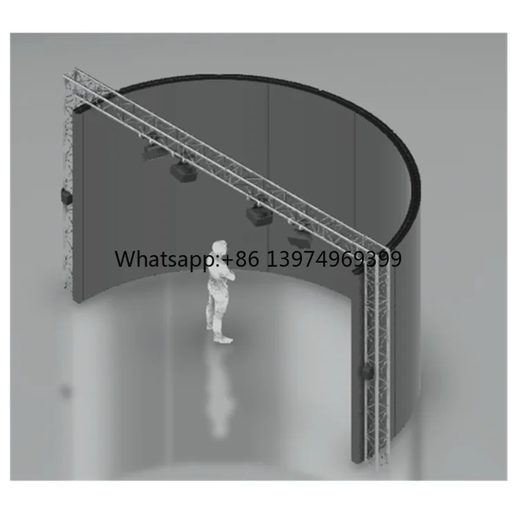 220 Degree Multi-Channel Simulator Curved Projection Screen Custom Sizes FOV Radii Available