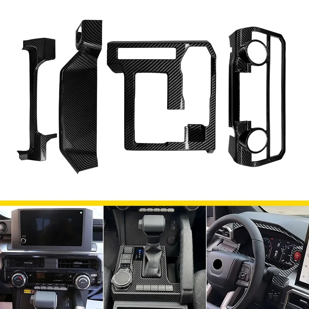 

Подходит для Toyota Tacoma 2024 2025 2026, внутренняя крышка с узором из углеродного волокна, декоративная наклейка