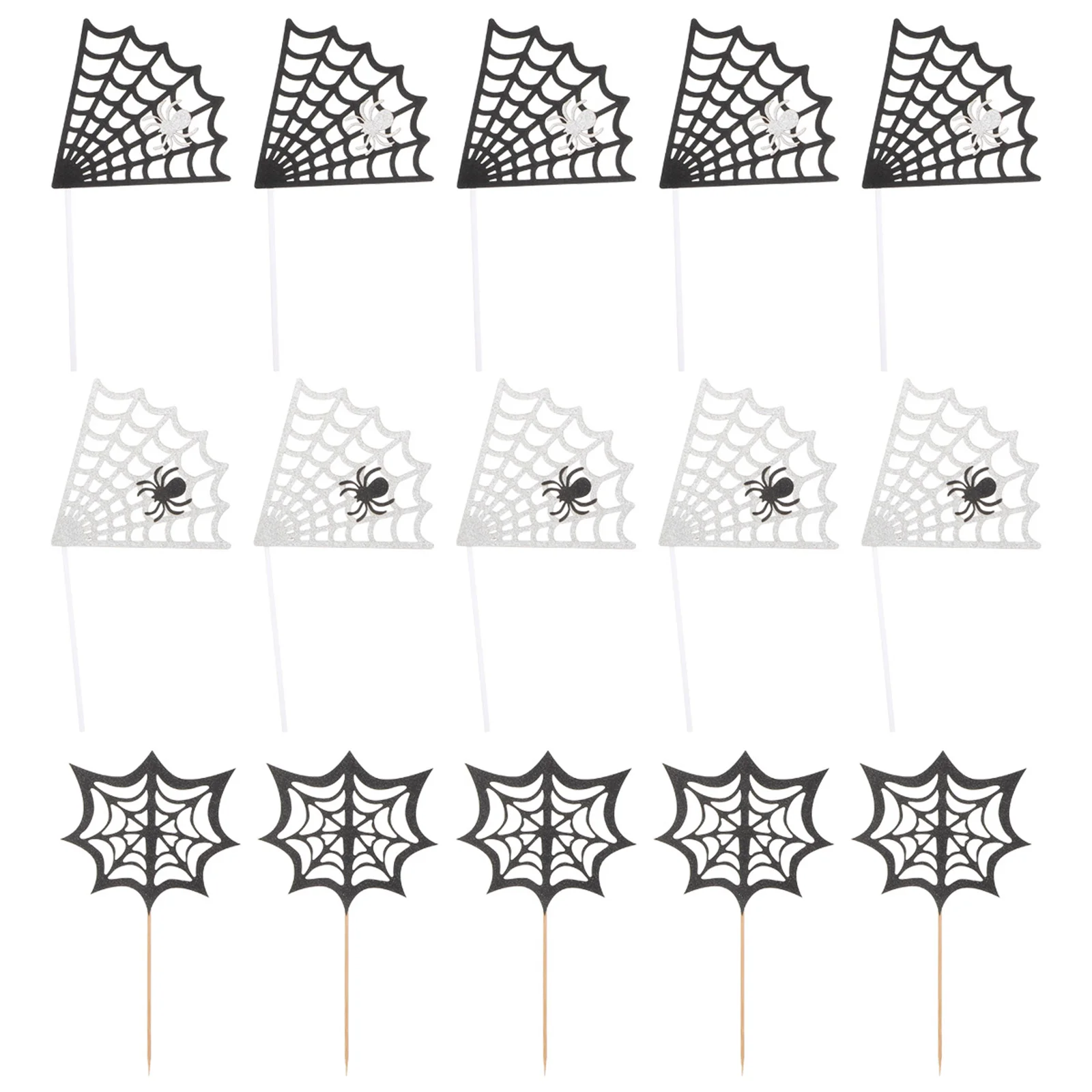 17 Pcs Decorations Spider Halloween Cake Inserts Party Ornaments Toppers