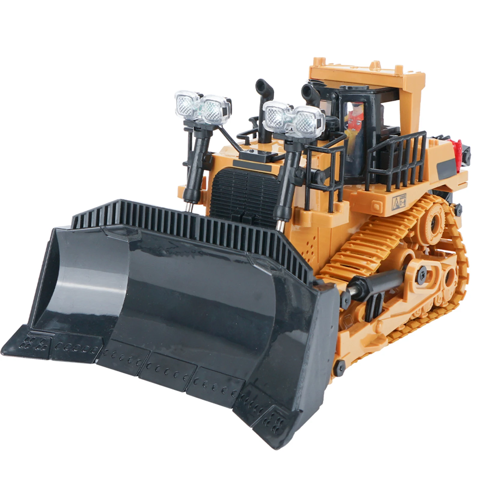 RC Bulldozer 1/24 2.4GHz 9CH RC Construction Truck Engineering Vehicles Educational Toys for Kids with Light Music