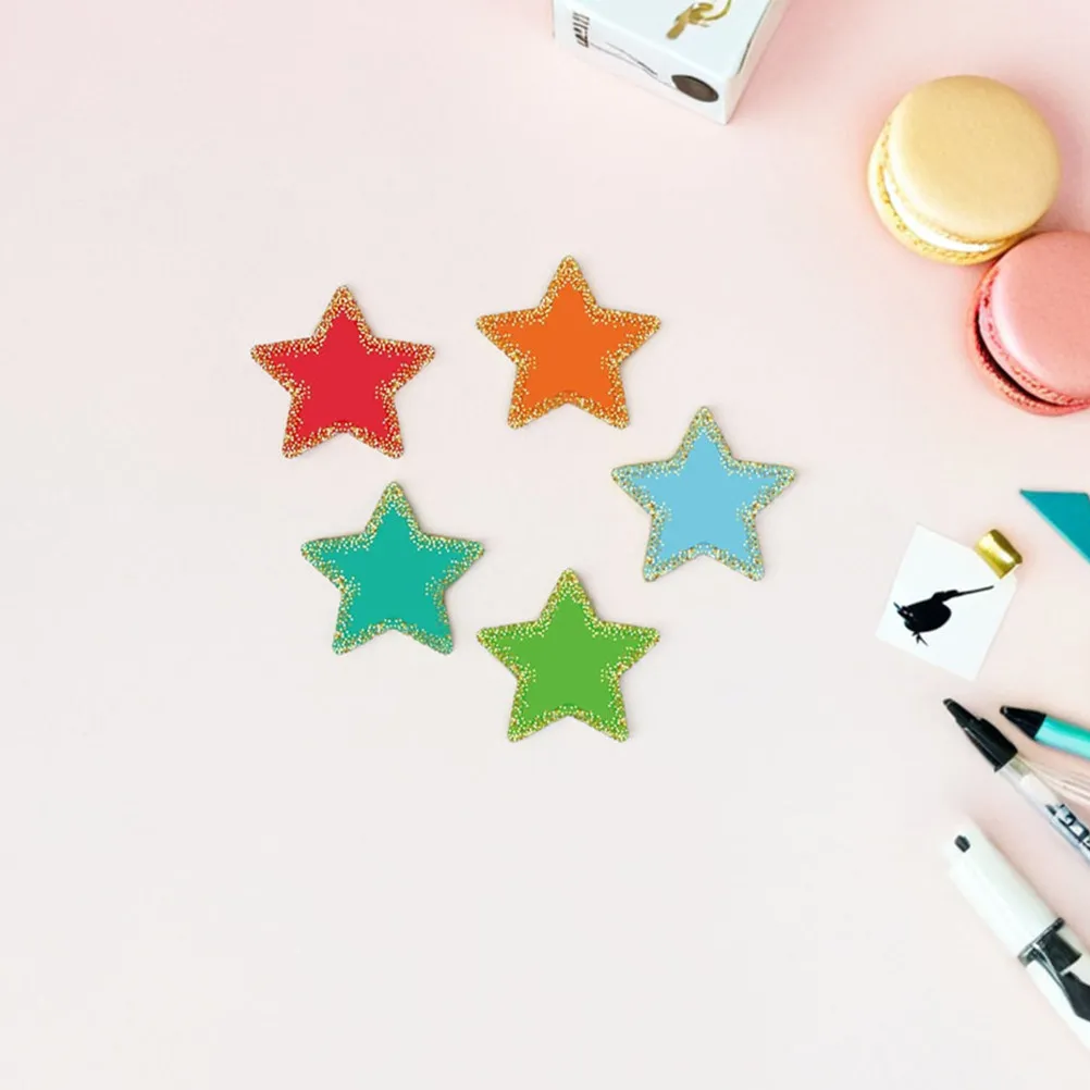 1Set Educational Wall Decoration Star Paper Cutouts Colorful Classroom Bulletin Board Supplies DIY Craft Materials