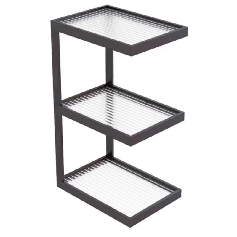 

few bedrooms floor-to-ceiling glass side cabinet light luxury Internet celebrity bookshelf simple multi-layer storage