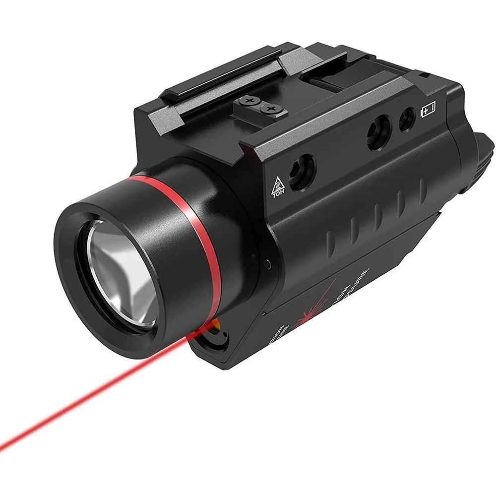 Richfire Powerful Weapon Lights 300LM Combo Red/Green 5mw Laser Torch with CR123A Battery for Pistol Handgun Rifle