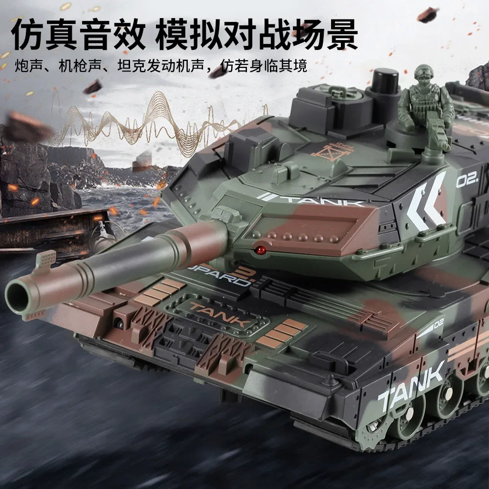 2.4G Crawler Type Simulation Remote Control Tank Spray Remote Control Vehicle Two Person Combat Armored Car Model Toy Children