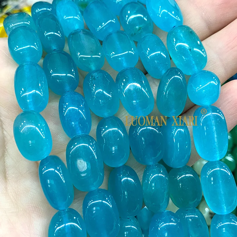 10x15mm Natural Chalcedony Amazonite Green Jades Stone Irregular Loose Spacer Beads for Jewelry Making Diy Bracelet Accessories