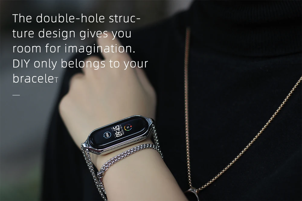 Necklace for Mi Band 10 9 8 7 6 5 Smart Bracelet Strap for Mi Band 9 Metal Wristband for Mi Band 7 6 Hanging Neck Decoration