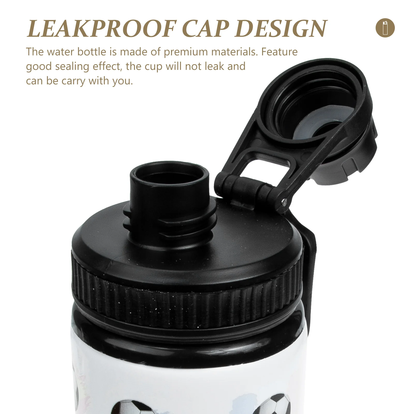 

Large Capacity Leak Proof Water Bottle Football Pattern Color Changing Sports Water Container Portable Outdoor Fitness Bottle