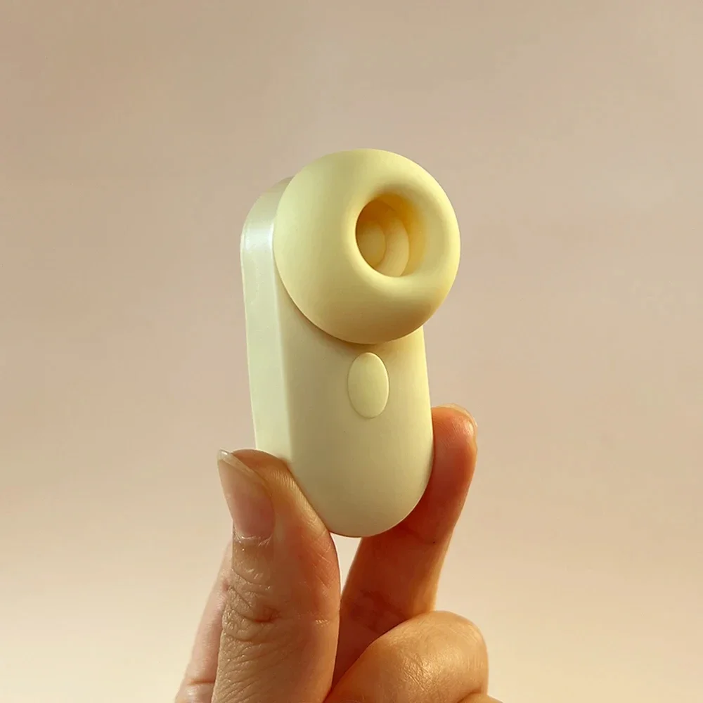 Dream Vibe Echo 2-in-1Mini Sucker Earphone Shaped Yellow Tapping and Sucking Vibrator Sex Toy Woman Nipple Clitorial Massager