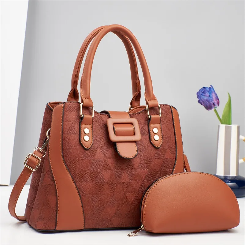 عالية الجودة كبيرة حمل حقيبة 2 قطعة مجموعة حقائب اليد النسائية حقيبة كروسبودي حقيبة يد فاخرة بولي Leather جلد المرأة حقائب كتف واحدة #4