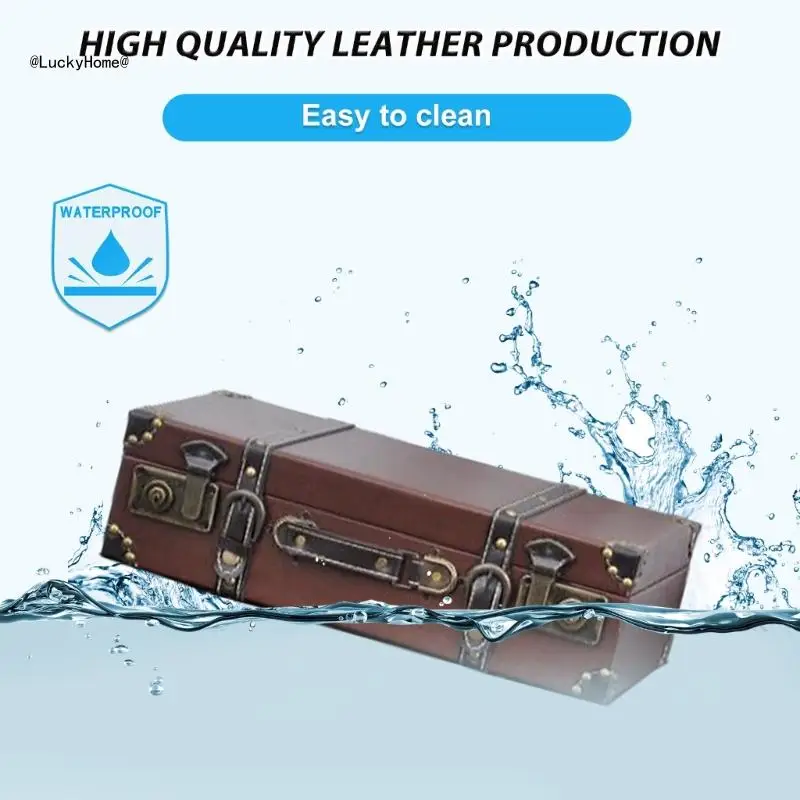 Fashionable European Handheld PU Leather Suitcases Portable Storage Trunk Accessory for Trip and Home Organization 11UA