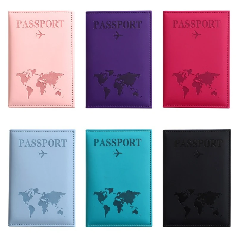 PU Passport Holder Map Pattern Ticket Passport Covers Travel Passport Protective Cover ID Credit Card Holder Travel Accessories