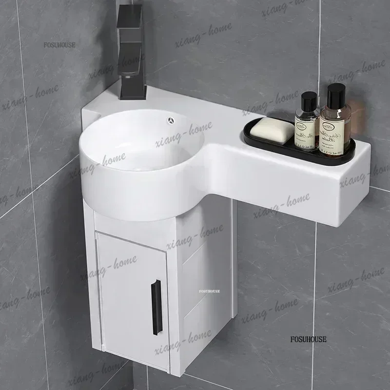 PG Bathroom Sink Ceramic Wash Basin Bathroom Fixture Small Apartment Wall-mounted Narrow Side Mini Vessel Sink