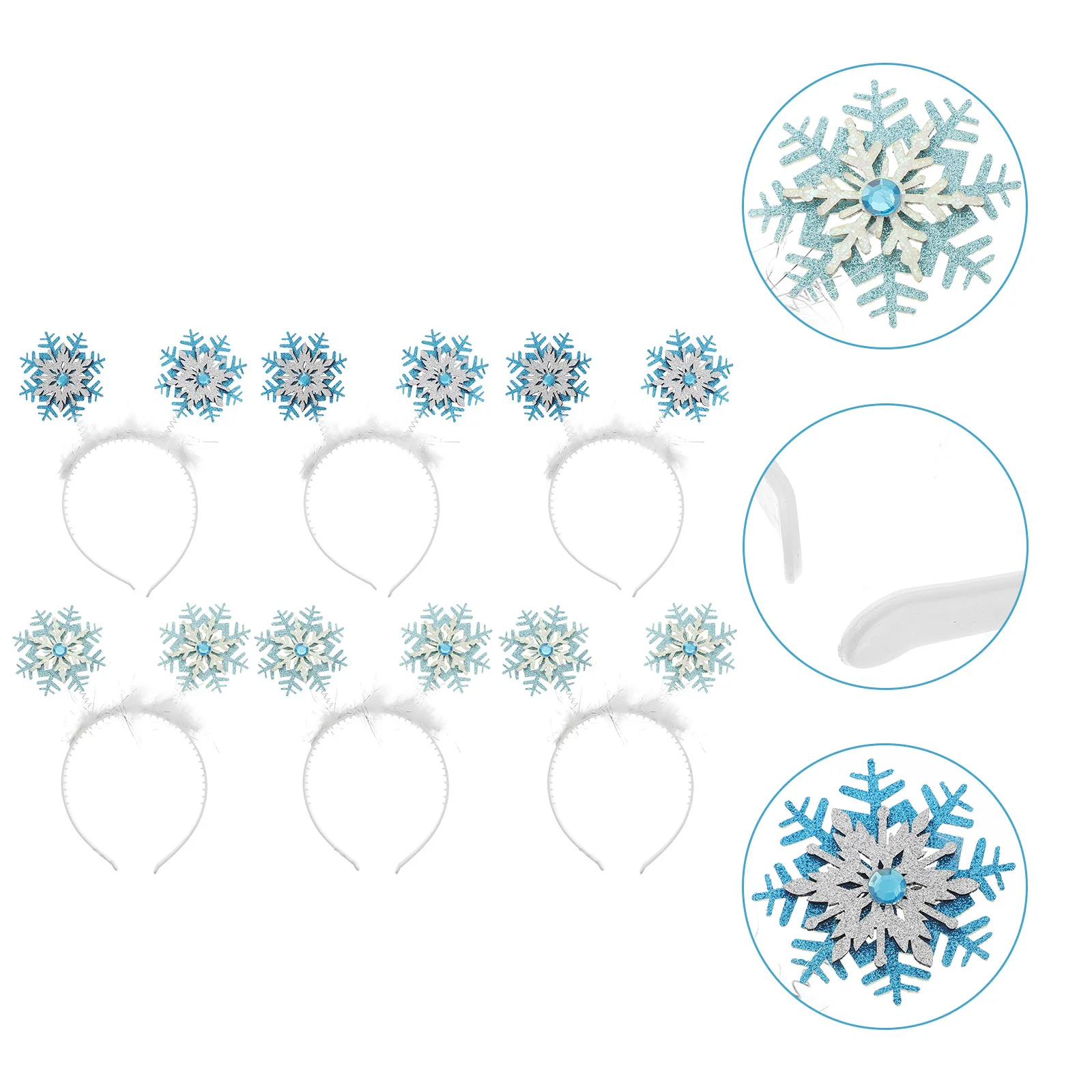 

6 Pcs Snowflake Headband Man Bouncy Kids Hair Decor Creative Hairband Unique Headdress Xmas Party Elastic