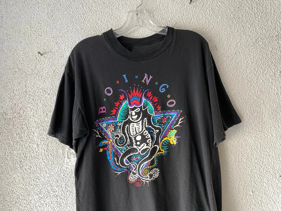 1990 Oingo Boingo Tour Gift for Fan S to 5XL Black T-shirt