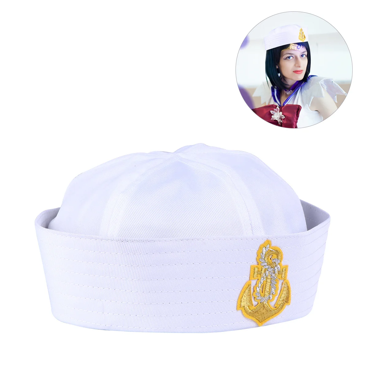 

1Pcs Navy Sailor Hat Premium Material Cosplay Party Stage Performance Costume Accessory Sailor Hats Marine Hat