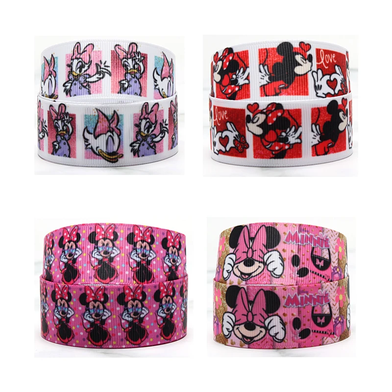 10yards Gedruckt Disney Minnie Band Grosgrain für Hairbows DIY Handwerk Liefert Geschenk Hochzeit Dekoration Handgemachte Materialien