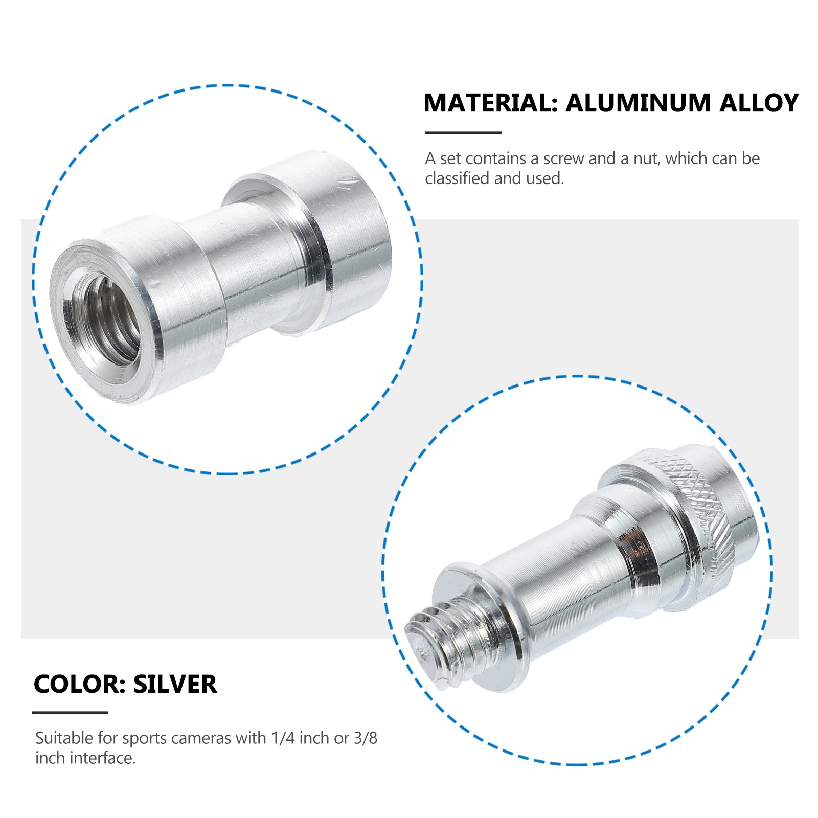 

2 Sets 1 4 to 3 8 Screw Thread Adapter Silver Tripod St Camera Mount Hardware Photography Supplies Threaded Screw Hot Shoe