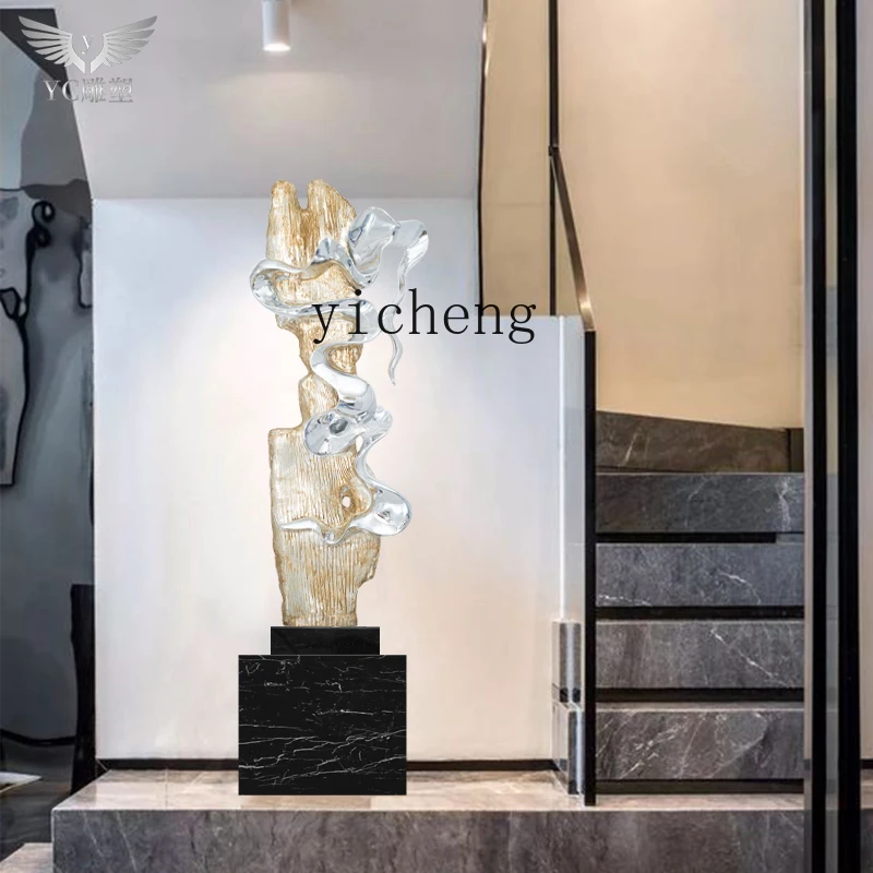 L7-10  Hotel Lobby Ornament Hall Living Room Entrance Abstract Electroplating Creative Floor Sculpture Crafts