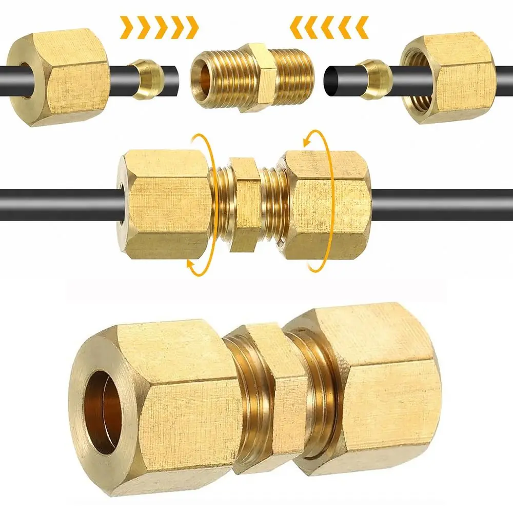 Brass Brass Compression Fitting 4 5 6 8 10 12 16mm 1/8
